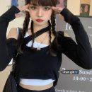 Ingvn - 2023 Shirts For Women Korean Woman Tshirts Chic Fake Two Long Sleeve Off Shoulder Tees Tops