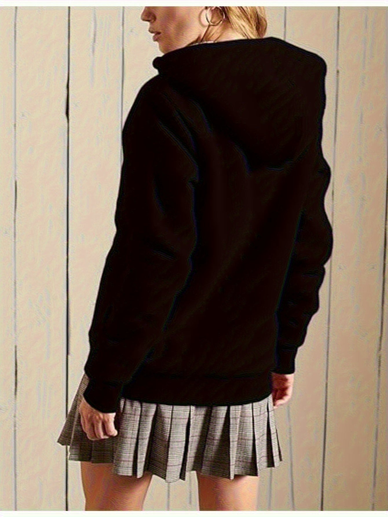 Full Zip Up Women's Casual Sherpa Lined Hoodie Sweatshirt Jacket Coat - Image 5