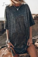 Ingvn - Casual Solid Slit O Neck T-Shirts Black / S Tops/Tees & T-Shirts
