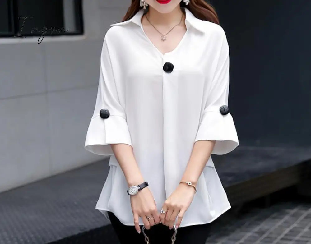 Ingvn - New Women’s T - Shirts Overweight Plus Size Women Clothing Summer Style Chiffon Shirt Top