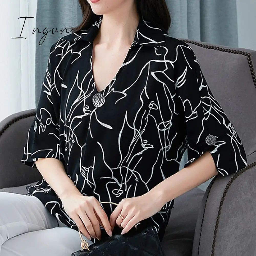 Ingvn - New Women’s T - Shirts Overweight Plus Size Women Clothing Summer Style Chiffon Shirt Top