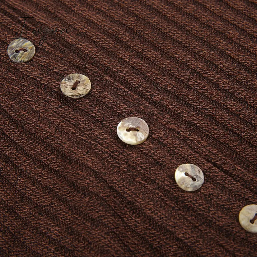 Ingvn - Womens Fashion Button Up Fairy Grunge Aesthetic Casual T-Shirts Retro Y2K Ribbed Lace