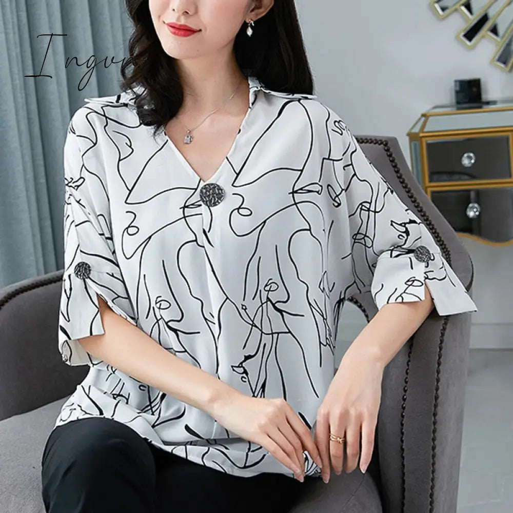 Ingvn - New Women’s T - Shirts Overweight Plus Size Women Clothing Summer Style Chiffon Shirt Top
