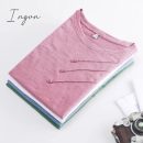 Ingvn - Short Sleeve Summer Women Ribbed Cotton Tee - Shirts Female Button Loose Casual Fashion T -